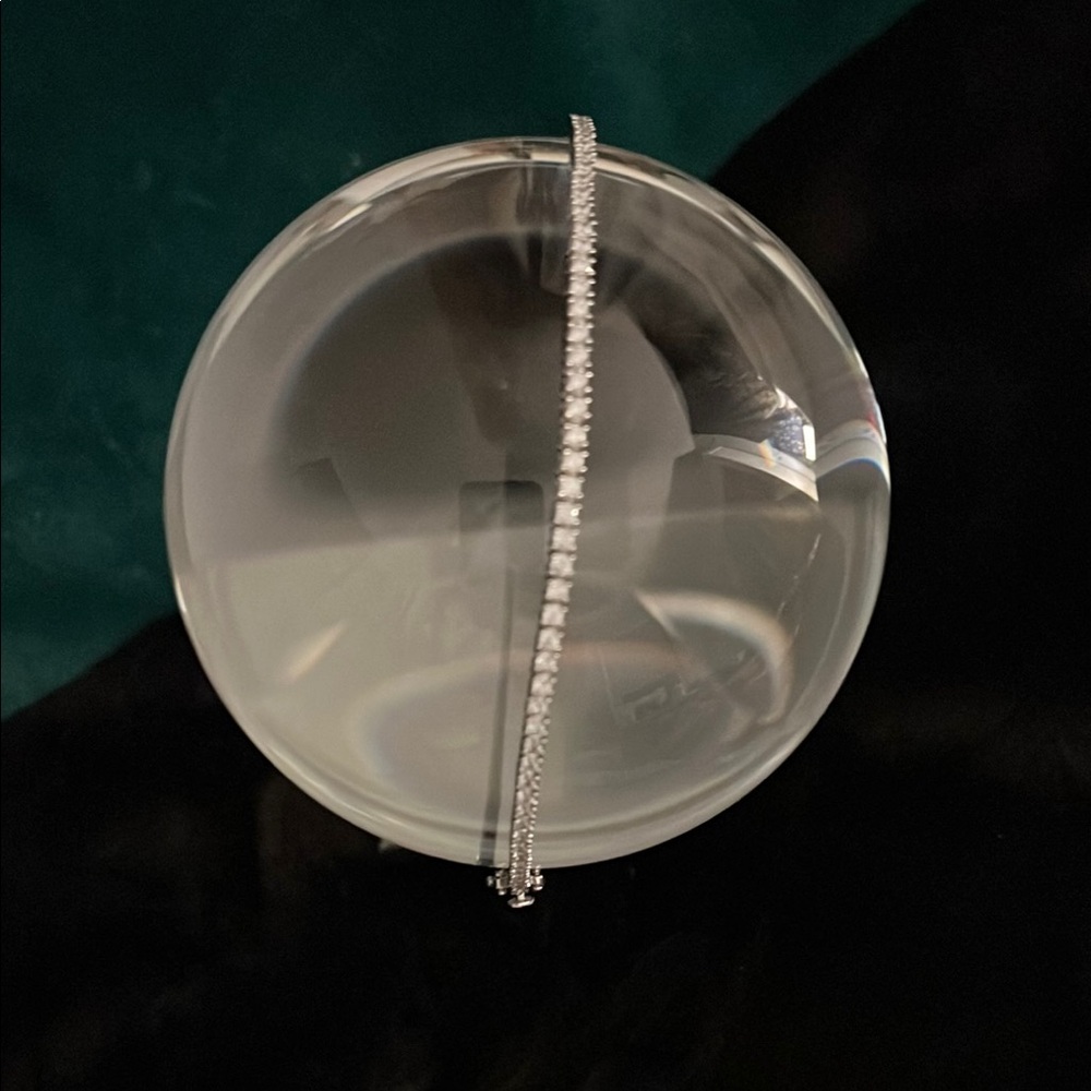 Elegant Crystal Sphere with Silver Accent